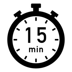 15分タイマーのイラスト