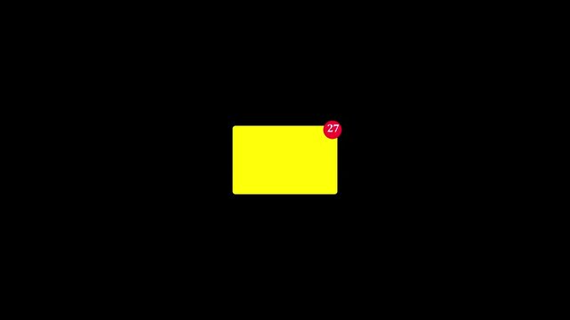 new message alert notification concept animation. modern digital notification icon animation for social media. user chat bubble with unread message icon on black background.