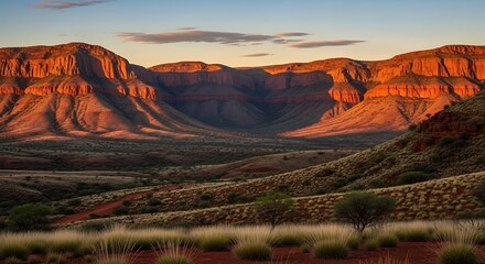 Majestic Kings Canyon at Sunset - A Breathtaking Australian Landscape.