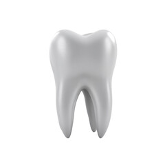 Realistic 3d render of a human molar tooth on black background