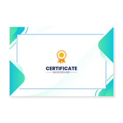 Certificate design template with green gradient background