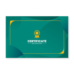 Certificate design template with green gradient background