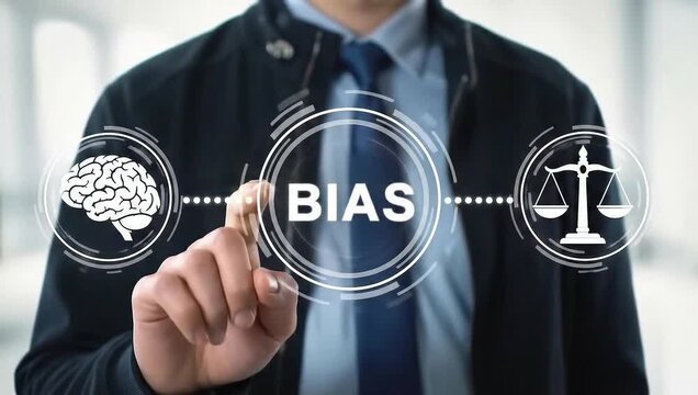 Bias business concept. Bias model or implicit bias drives our explicit behavior, perspective and decisions with mindfulness, consciousness, preconscious