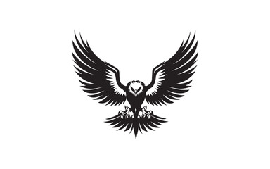 Flying Eagle Silhouette Vector &ndash; Powerful Bird of Prey Illustration Design