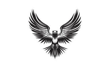 Flying Eagle Silhouette Vector &ndash; Powerful Bird of Prey Illustration Design