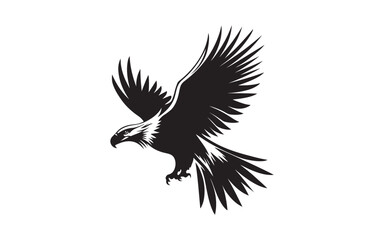 Flying Eagle Silhouette Vector &ndash; Powerful Bird of Prey Illustration Design