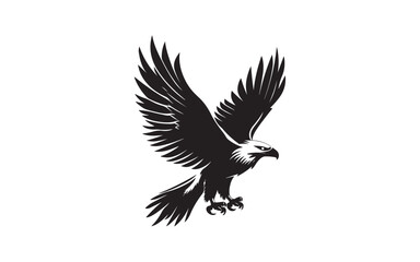 Flying Eagle Silhouette Vector &ndash; Powerful Bird of Prey Illustration Design