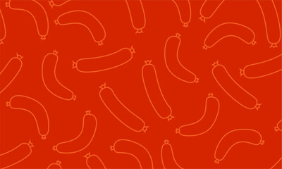 Sausages Seamless Pattern Background. Seamless pattern of sausage. Tasty Meat Vector for Packaging & Food Design