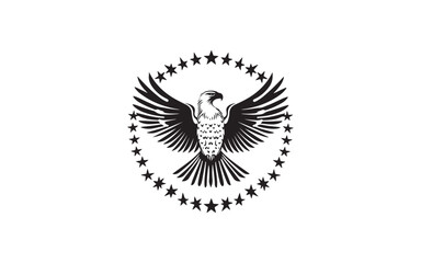 Flying Eagle Silhouette Vector &ndash; Powerful Bird of Prey Illustration Design