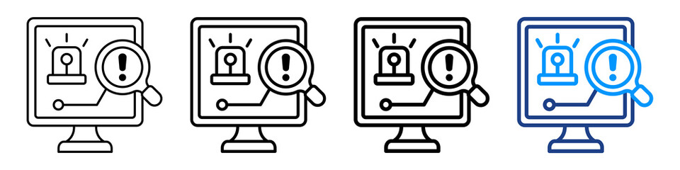 Obraz premium Fault Detection Icon Different Style Outline Collection Set.