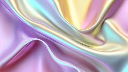 Obraz premium Abstract background of shimmering satin fabric with soft folds and gentle waves in pastel hues creating a dreamy and ethereal visual experience