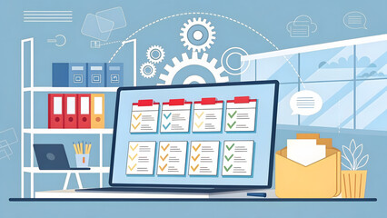 Document management concept, check electronic documents on digital documents on virtual screen Document Management System and process automation to efficiently document paperless operate Images
