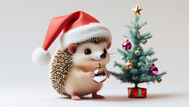 Hamsters with christmas tree