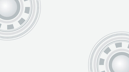 This background features tech-inspired circular elements in a soft gray hue. Its clean, modern look makes it perfect for presentations, posters, or any graphic material themed around technology and in