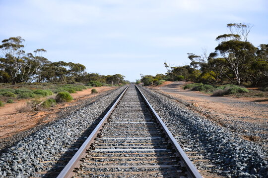 Outback Railway Tracks in Victoria, Australia. October 7, 2025.