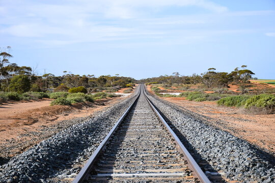 Outback Railway Tracks in Victoria, Australia. October 7, 2025.