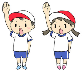 選手宣誓する子供