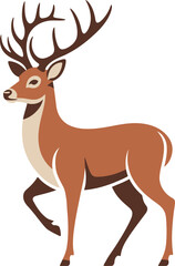 Obraz premium Wild deer stag with antlers standing elegant majestic animal wildlife nature forest inhabitant