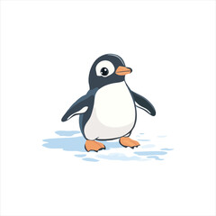 Cute little penguin on ice