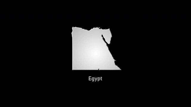 Egypt map transforming and glowing on black background