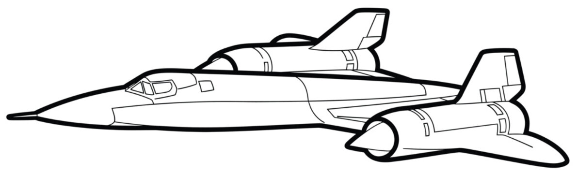 SR 71 Blackbird Jet Outline Illustration