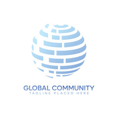 Global Community Logo | World Unity, Social Network, Globe Icons