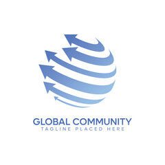 Global Community Logo | World Unity, Social Network, Globe Icons