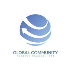 Global Community Logo | World Unity, Social Network, Globe Icons