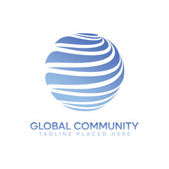 Global Community Logo | World Unity, Social Network, Globe Icons
