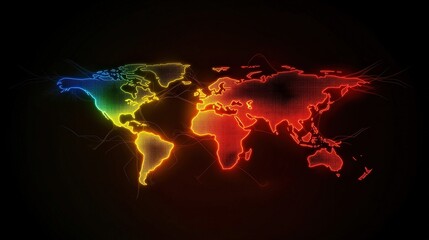 global network connections world map