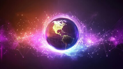 global network connection digital world futuristic technology