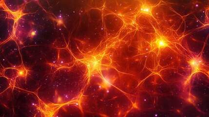 fiery neural network abstract background