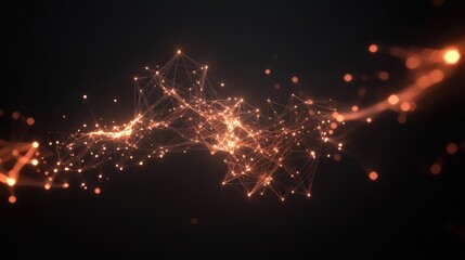 abstract network connection digital data flow glowing points