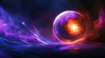 cosmic orb nebula energy sphere space art scifi fantasy