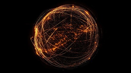 global network connection abstract sphere of light