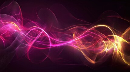 abstract pink and gold energy waves background