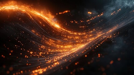 Obraz premium fiery cosmic wave abstract background