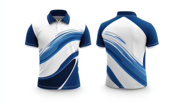 a cricket team jersey mockup, with shades of teal, orange, and white, showcasing angular lines and modern geometric shapes 