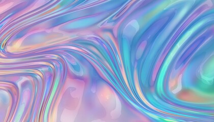 Abstract Iridescent Fluid Art in Soft Pastel Colors for Creative and Modern Design