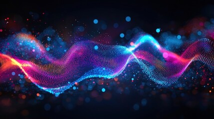 Obraz premium abstract colorful wave of particles