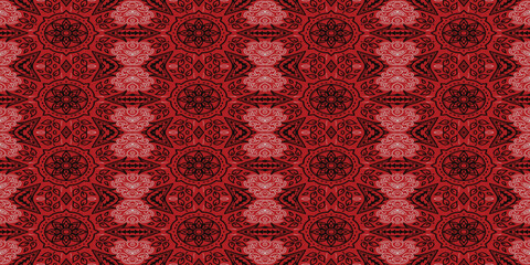 seamless pattern with red flowers