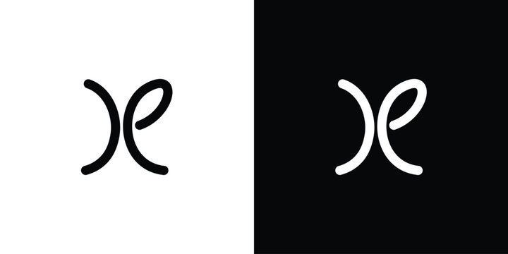 Modern and unique letter XE initials logo design
