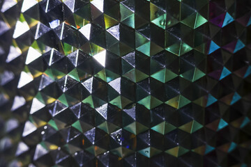Abstract holographic background with geometric pattern. shiny futuristic prism texture reflecting light in mesmerizing display of color, creating modern and vibrant effect
