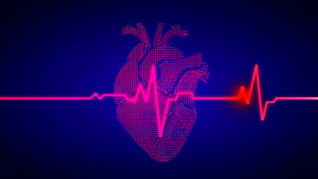 Pink heart pulse line image