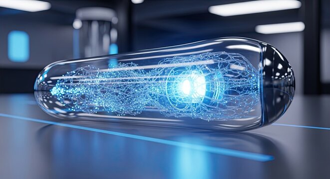 Experience the future of innovation with this stunning digital concept of advanced technology and neural network connectivity glowing with vibrant blue energy