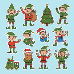 Male Elves in Various Christmas Activities