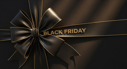 Black Friday Sale Ribbon on Dark Background