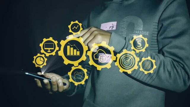 Digital marketing strategy and customer targeting concept .interface  marketing and customer target icons, symbolizing strategic planning, audience engagement, business growth,