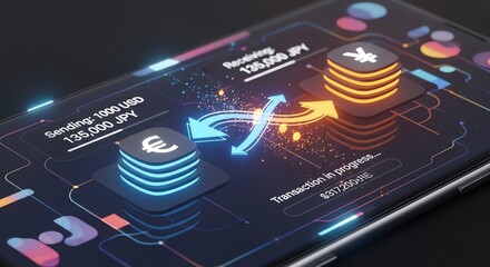 Currency exchange app interface on smartphone