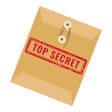 A brown top secret document envelope with a string and button closure